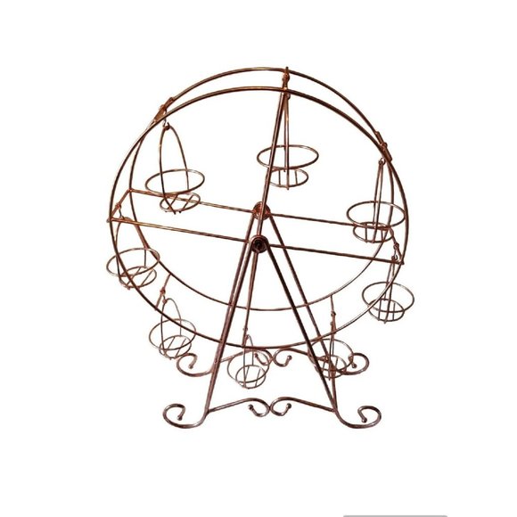 Unbranded Party Supplies Ferris Wheel Cupcake Stand 8cup Metal Gold